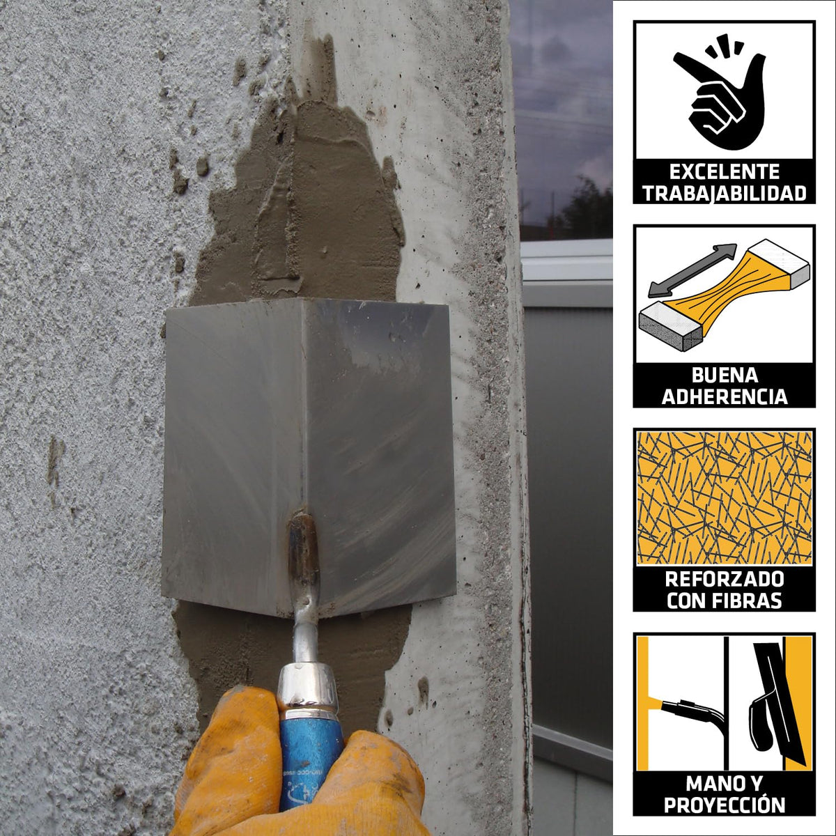 SIKA - Sika MonoTop-412 S - Mortero de Reparación Estructural - Con Inhibidor de Corrosión - Reforzado con Fibras - Listo para su uso en Aplicaciones de Altos - Saco de 5kg - Gris