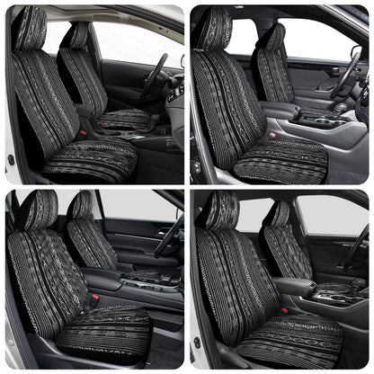 Nilight Car Seat Covers 2PCS Black Stripes Baja Saddle Blanket with Shoulder Pads Washable Striped Woven Airbag Compatible Universal for Cars SUV Truck Front Seat