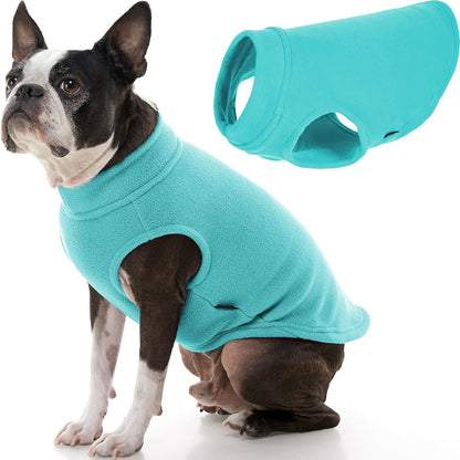 Gooby Chaleco de Forro Polar Elástico para Perro, Clima Frío - menta - X-Large Length (16.5")