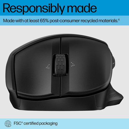 HP Mouse Bluetooth 480 Comfort, Forma contorneada, Botones programables, Bluetooth, Compatible con Varios Sistemas operativos, Agarre Lateral Suave (8T6M3AA)