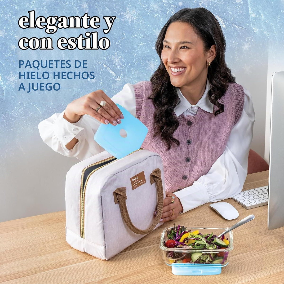 Cool Coolers by Fit & Fresh - Paquetes de hielo delgados, congelación rápida reutilizables para loncheras y enfriadores, paquetes de hielo de larga duración, ahorro de espacio, azul, paquete de 4