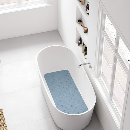 RAYEN | Alfombrilla de Baño | 45 x 91 cm | Uso en Baño y Regadera | Textil | Antideslizante y Absorbente | Color: Azul