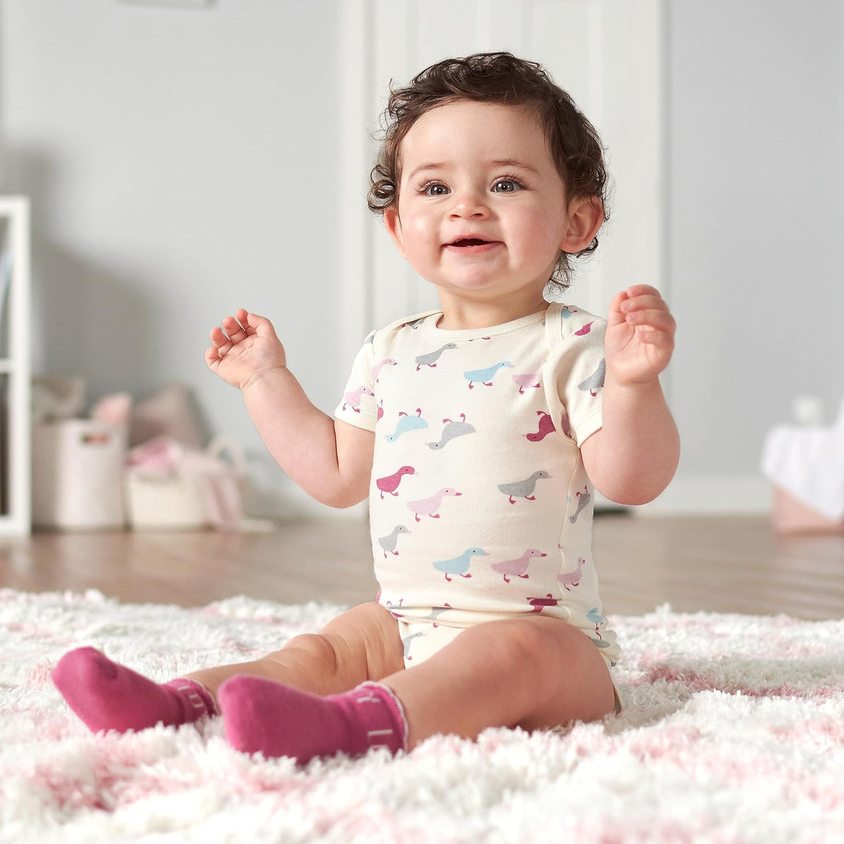 Grow by Gerber Baby-girls - Body orgánico de manga corta (5 unidades)