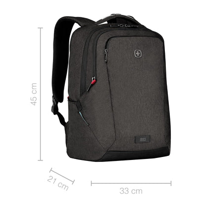 Wenger 611641 Mochila MX Profesional para portatil de hasta 16 pulgadas, Tablet de hasta 10 Pulgadas, 21 litros, Mujeres Hombres, Negocios, Universidad, Viaje Escolares, Color Negro