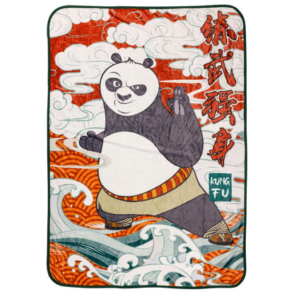 Silver Buffalo Kung Fu Panda - Manta de Forro Polar de 45 x 60 Pulgadas, Suave y acogedora, 180 g/m²