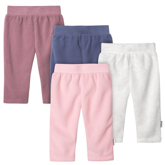 Gerber Paquete de 4 Pantalones de Microforro Polar Pantalones Deportivos para bebés niños