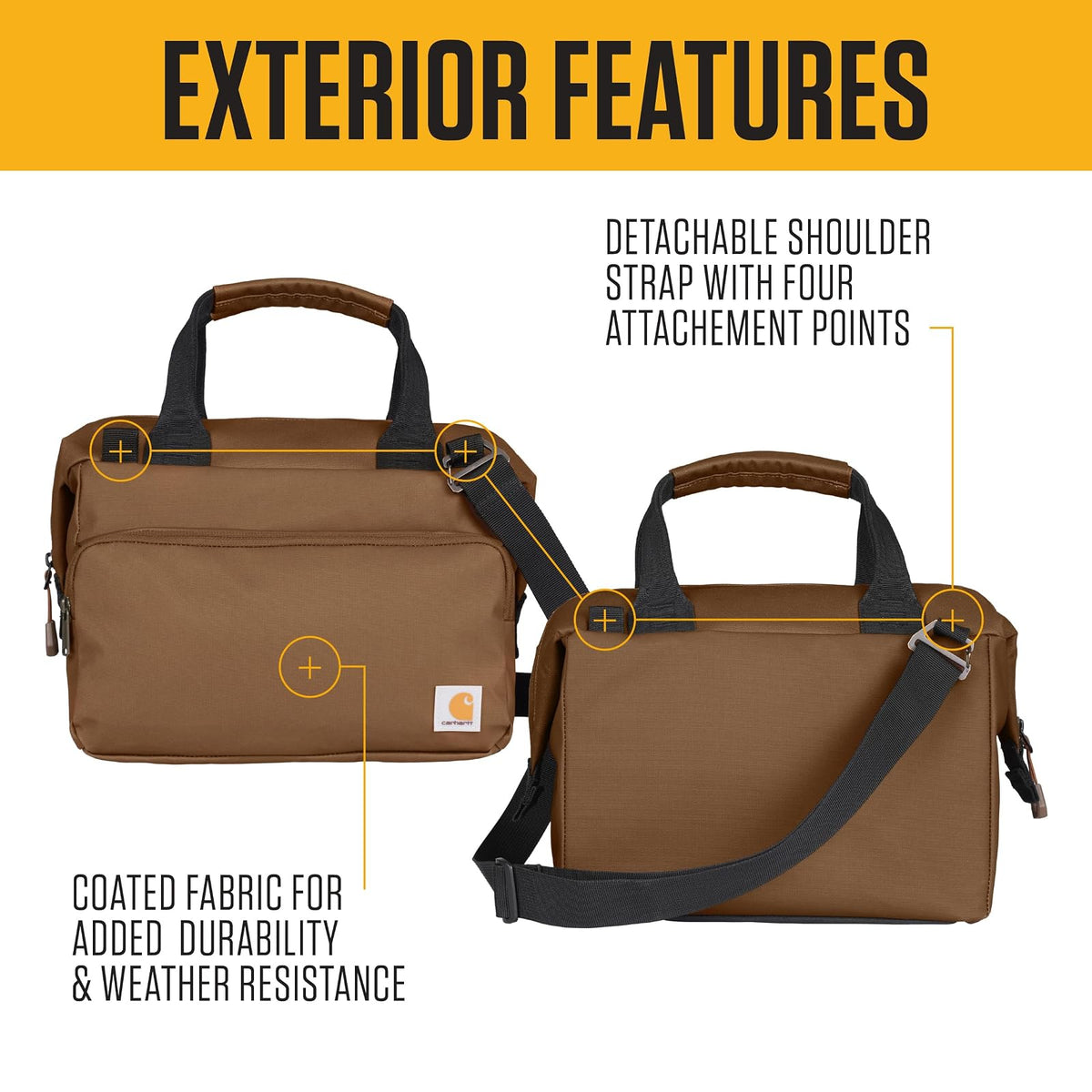 Carhartt Thick Foam Fully Insulated Cold Front Coolers, Premium Ice Retention, Durable Water Resistant Material W/Front Zippered Pocket