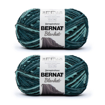 Bernat Blanket Estambre Chenille Súper Voluminoso, Paquete de 2 - Paquete de 2 - SUEÑOS DE TEAL
