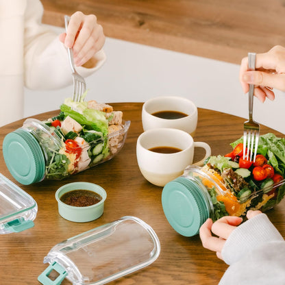 Prepara The Original Ensaladera | Sin BPA, ideal para preparación de comidas y ensaladas, cápsula de 4.5 tazas con cápsula de aderezo de 2.5 onzas