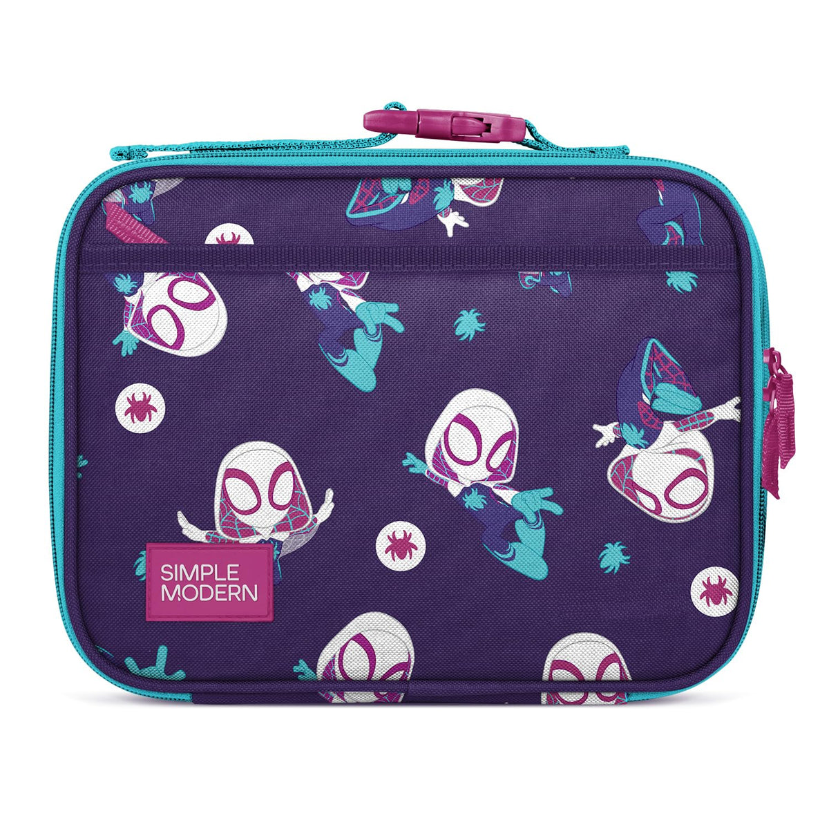 Simple Modern Hadley Lonchera Infantil Reutilizable con Bolsillos, 4 L - Regular - Marvel: Spider Gwen