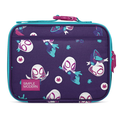 Simple Modern Hadley Lonchera Infantil Reutilizable con Bolsillos, 4 L - Regular - Marvel: Spider Gwen