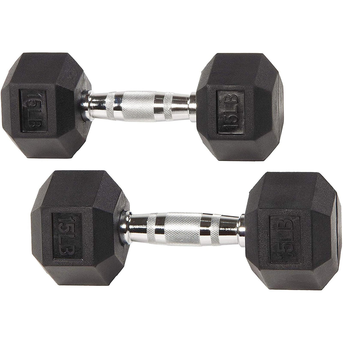 Sporzon! Mancuernas Hexagonales con Revestimiento de Goma - Par de 15 libras