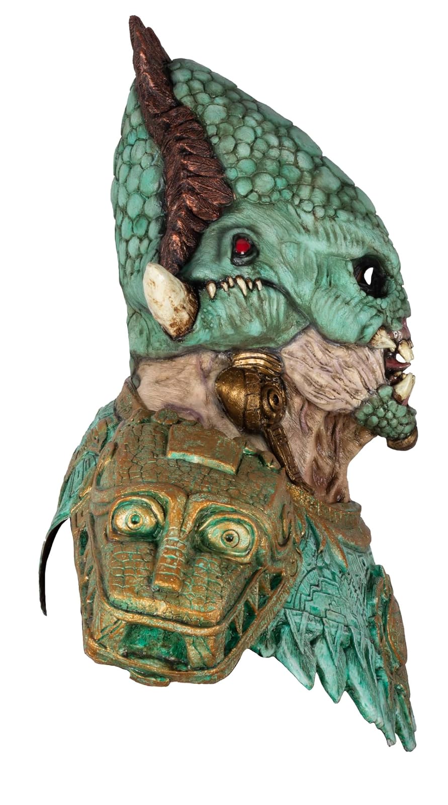 Ghoulish Productions Máscara de látex Quetzalcóatl, Cosplay Quetzalcoatl Serpiente Emplumada Unitalla, Dios Mexica Ideal para usar en Fiesta de Halloween, Festivales, Casas del Terror