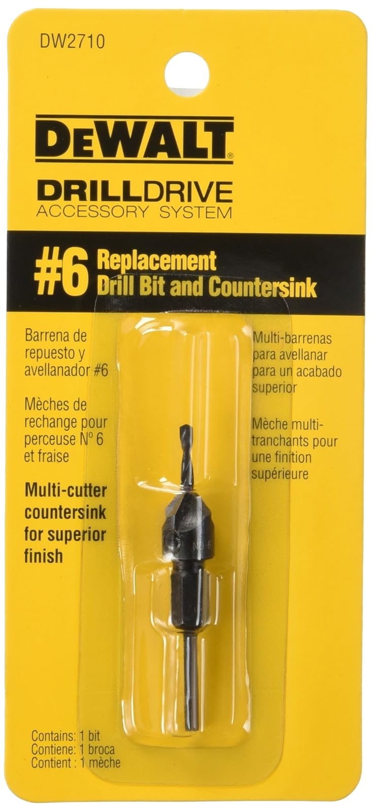 DEWALT 1 unidad Fijador Reversible #8 DW2701 + Avellanador #6 DW2710