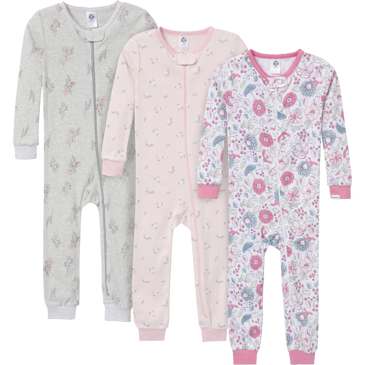 Gerber Baby-Boys 3-Pack Snug Fit Footless One-Piece Cotton Pajamas Mamelucos para bebés y niños pequeños bebés niños