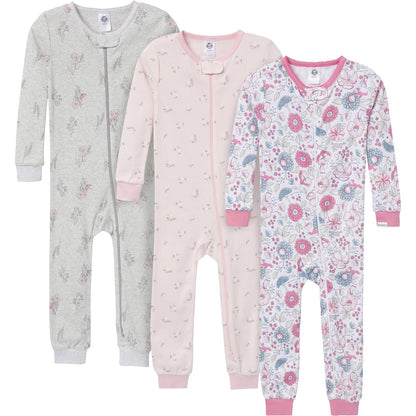 Gerber Baby-Boys 3-Pack Snug Fit Footless One-Piece Cotton Pajamas Mamelucos para bebés y niños pequeños bebés niños