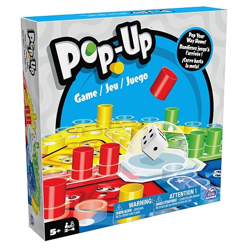 Spin Master Games, Juego Pop-Up para niños, Colorido Juego de Mesa para 2-4 Jugadores con Tirador automático para Noches de Juego en Familia, Juegos Divertidos, para niños a Partir de 5 años