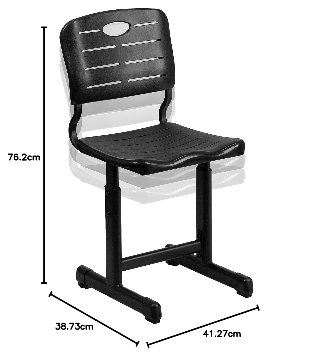 Flash Furniture Adjustable Height Black Student Chair with Black Pedestal Frame