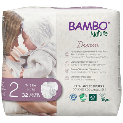 Bambo Nature Pañal Ecológico Talla 1, 216 Piezas - Size 2 (32 Count) - 58