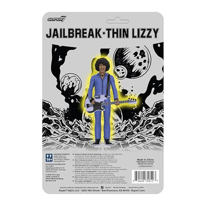 Super7 - Figura de reacción Delgada Lizzy Phil Lynott (Jailbreak) - Figura de acción Delgada Lizzy de 9,53 cm con Accesorio, colección de Rock clásico y Juguetes Retro