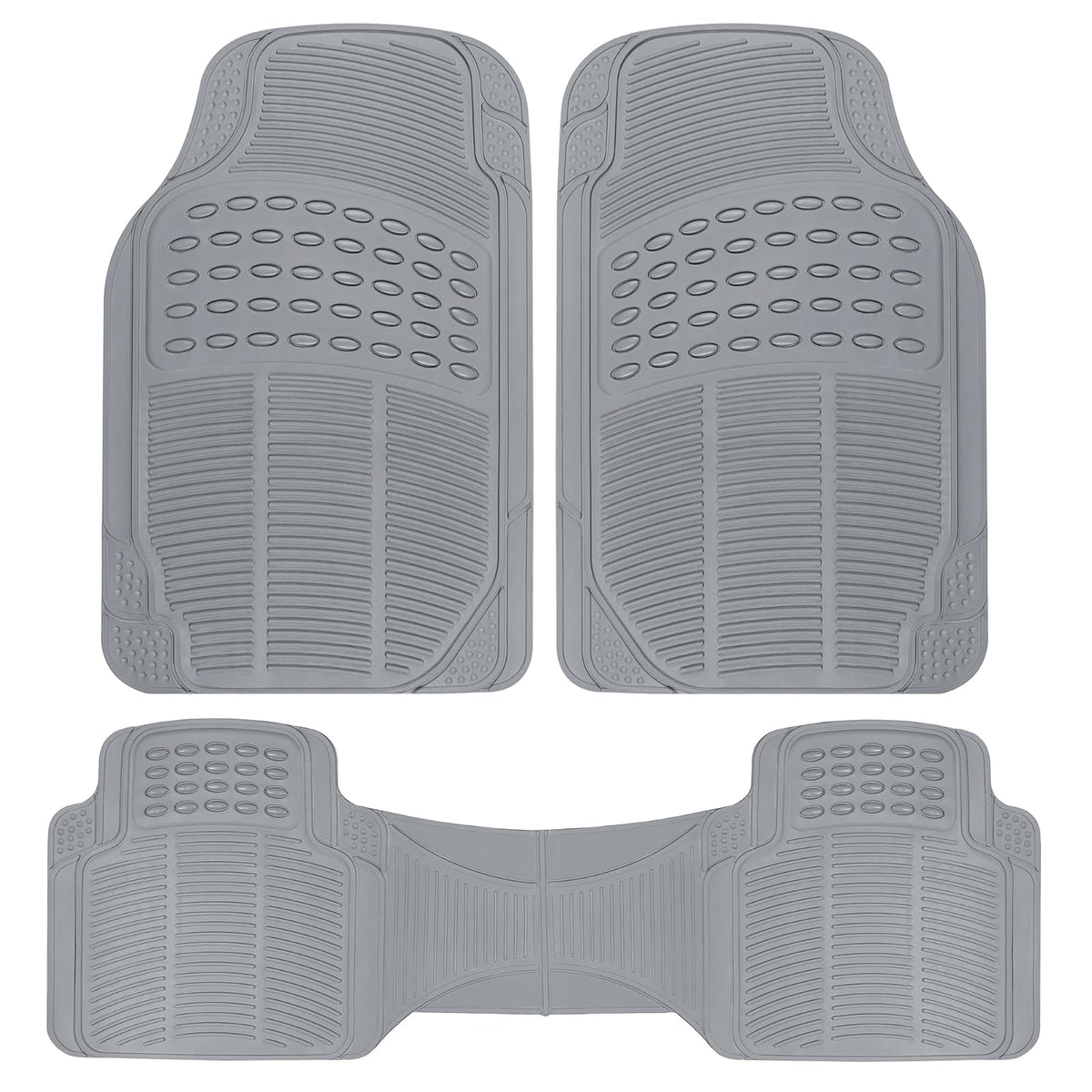 BDK Original ProLiner Tapetes de Goma Delanteros y Traseros, 3 Piezas - Gris