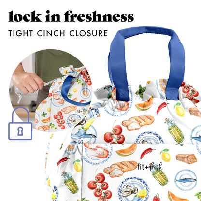Fit & Fresh Cromwell - Bolsa de almuerzo con cordón para mujer, juego completo de almuerzo con 2 recipientes, resistente a las manchas, resistente a fugas, esencial para el regreso a la escuela