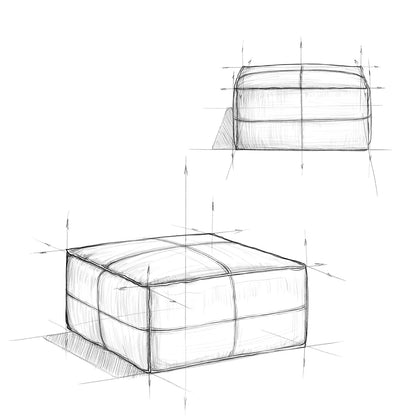 SIMPLIHOME Brody - Mesa de Centro Cuadrada Grande de 30 Pulgadas de Ancho, Color café Envejecido, otomana de Piel sintética Vegana, reposapiés o Asientos adicionales para Sala de Estar, montado