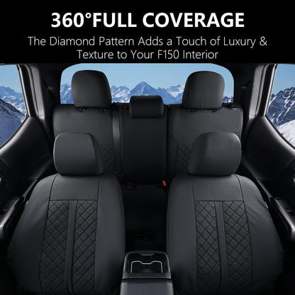 Truckiipa Tacoma - Juego Completo de Fundas de Asiento Impermeables de Piel para Toyota Tacoma 2005-2015, Juego Completo, Negro