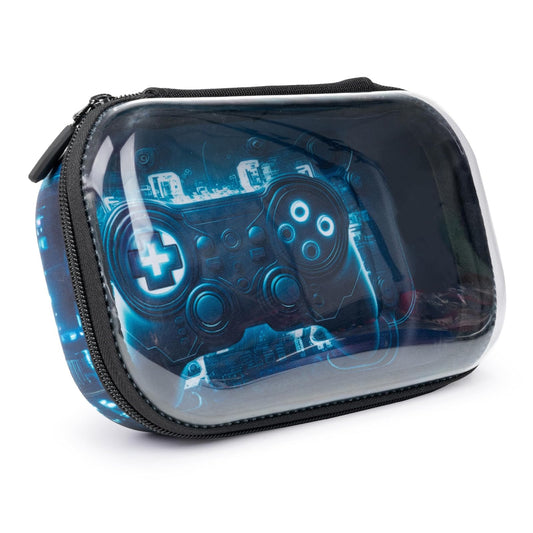 ZIPIT Estuche para lápices con tapa transparente para niños, caja resistente para la escuela, organizador de papelería de gran capacidad, diseño gamer