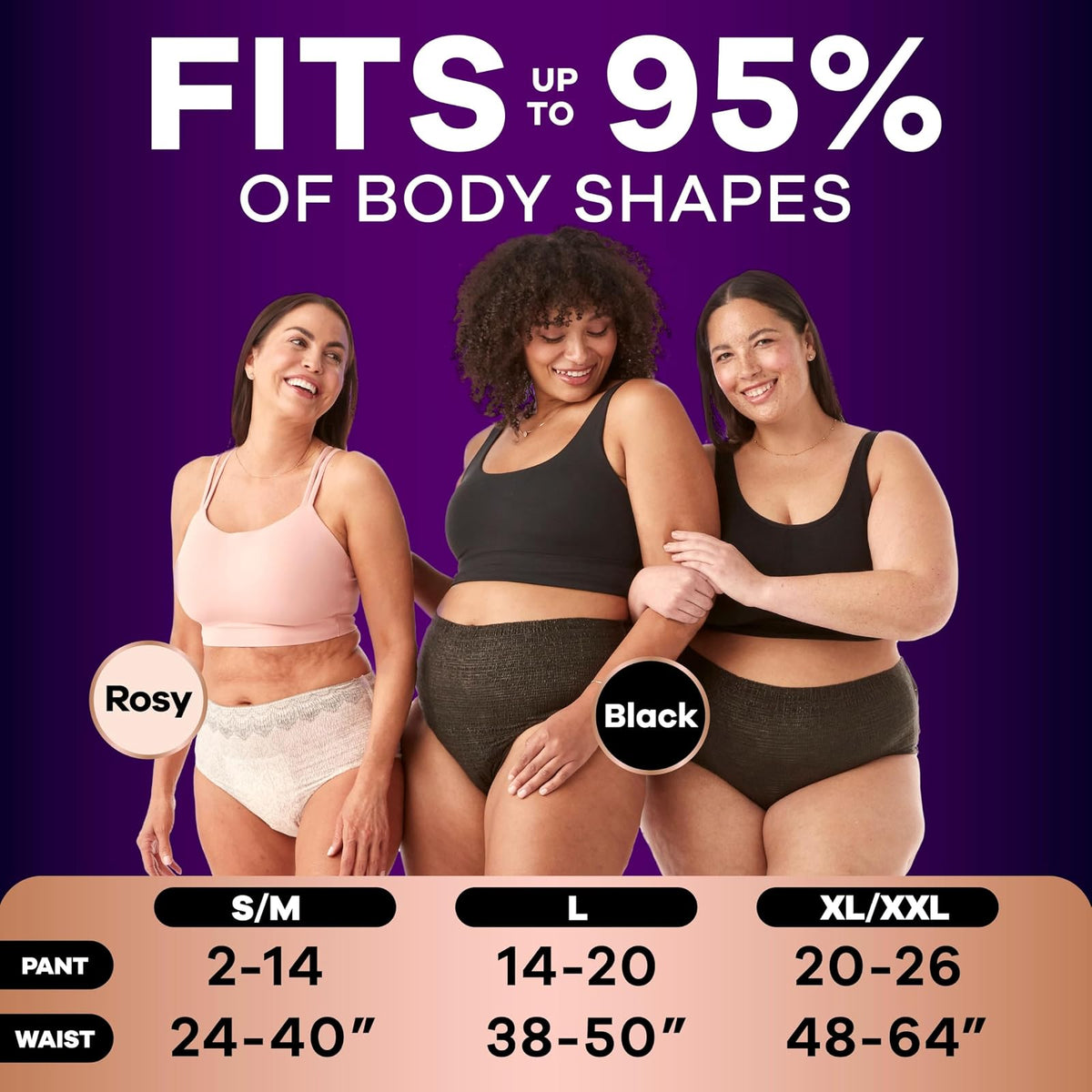 Always Discreet Boutique - Ropa interior para mujer, desechable, máxima protección, Peach versión antigua, Large