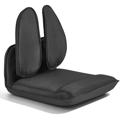 VEVOR Silla de Suelo Relax, Silla Reclinable con Respaldo Ajustable en 5 Posiciones, Soporte Ergonómico, Marco Metálico y Tapizado de Lino, para Lectura Descanso Sala de Estar Dormitorio, Color Negro