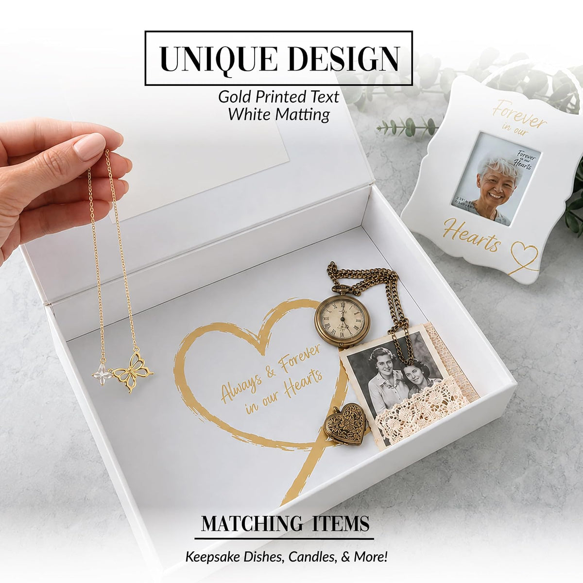 Pavilion- When Someone You Love Becomes a Memory-White & Gold Memory Box