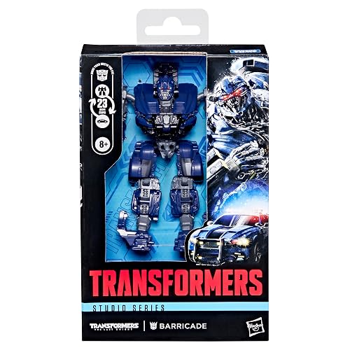 Transformers Studio Series Barricade Deluxe Último Caballero | Figura de acción de conversión de 4.5 pulgadas, juguetes de robot, a partir de 8 años