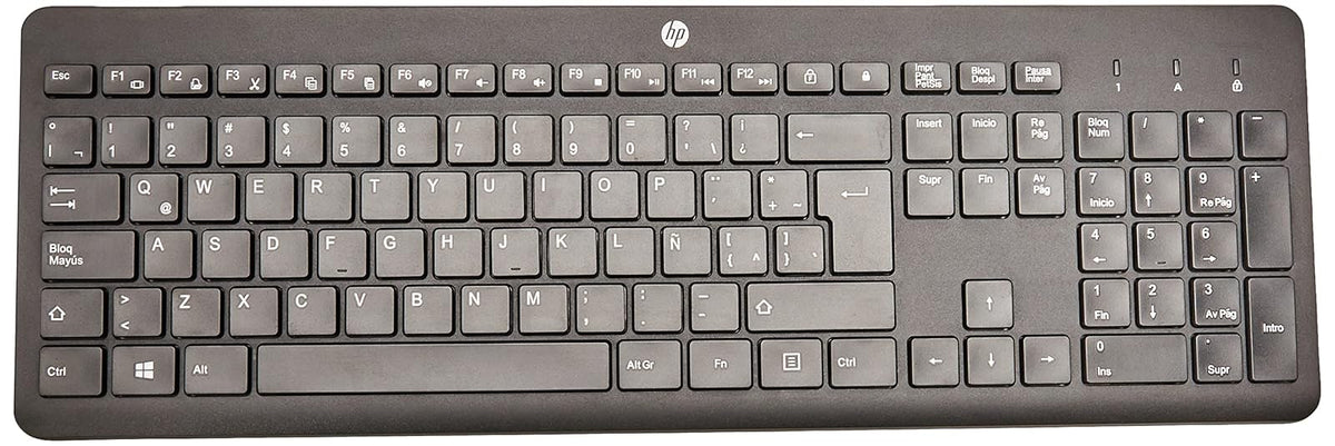 HP, Teclado Inalámbrico 230, En Español, Conexión Inalámbrica de 2,4 GHz, Negro (3L1E7AA)