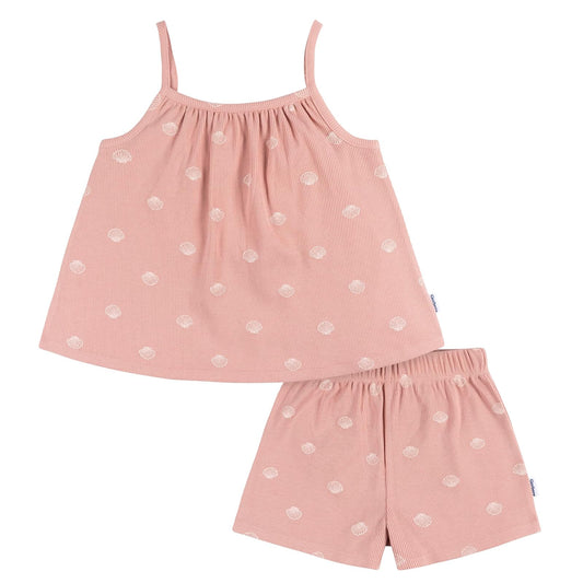 Gerber Conjunto de playera sin mangas y pantalones cortos para niños pequeños Conjunto de 2 piezas sin mangas y pantalones cortos bebés niñas