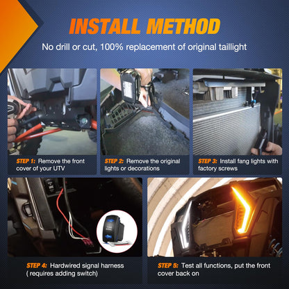 Nilight Luces LED de Señal de Giro para Polaris RZR XP 1000 Turbo 2019-2023, UTV-335
