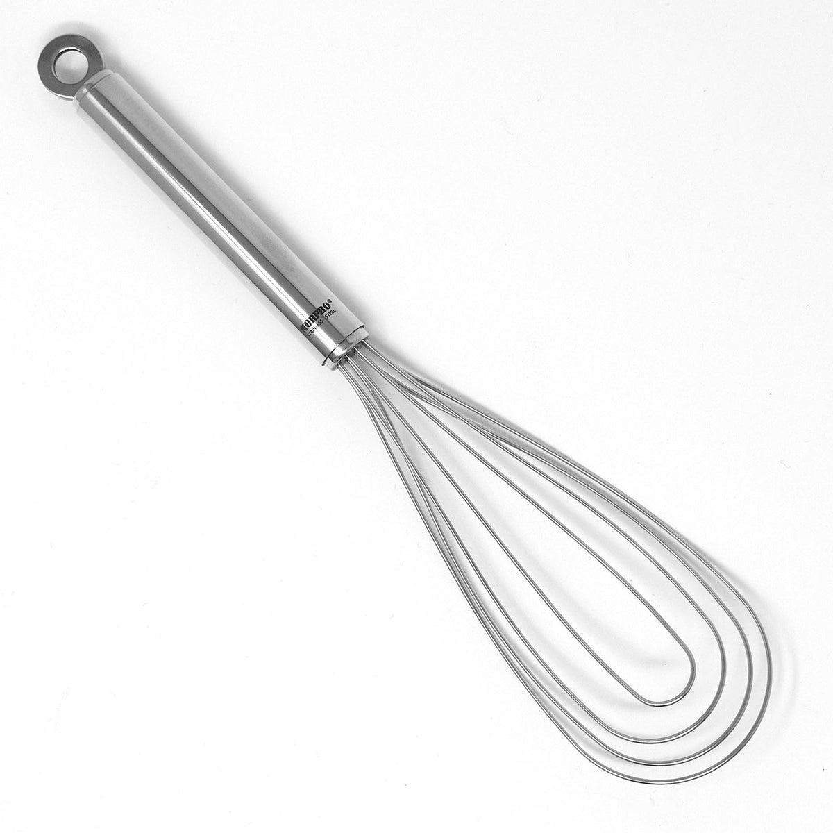 Norpro Krona - Batidor plano de acero inoxidable, 28 cm, color plateado