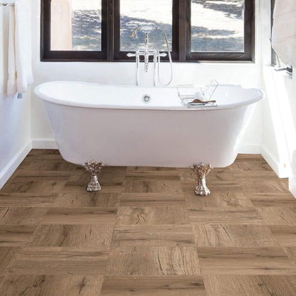 FloorPops FP3319 Azulejos de Suelo para Pelar y Pegar | Color Marrón, 60"L x 24"W x 0.06"T