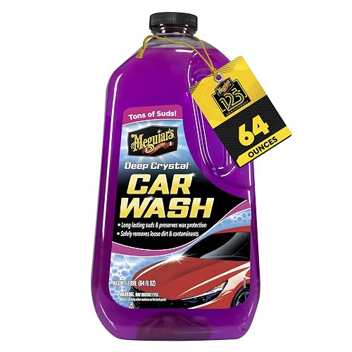 Meguiar's Champú Deep Crystal G10464, Rosa | Jabón espumoso para lavado de automóvil elimina suavemente la suciedad y la suciedad, proporciona manchas resbaladizas para una