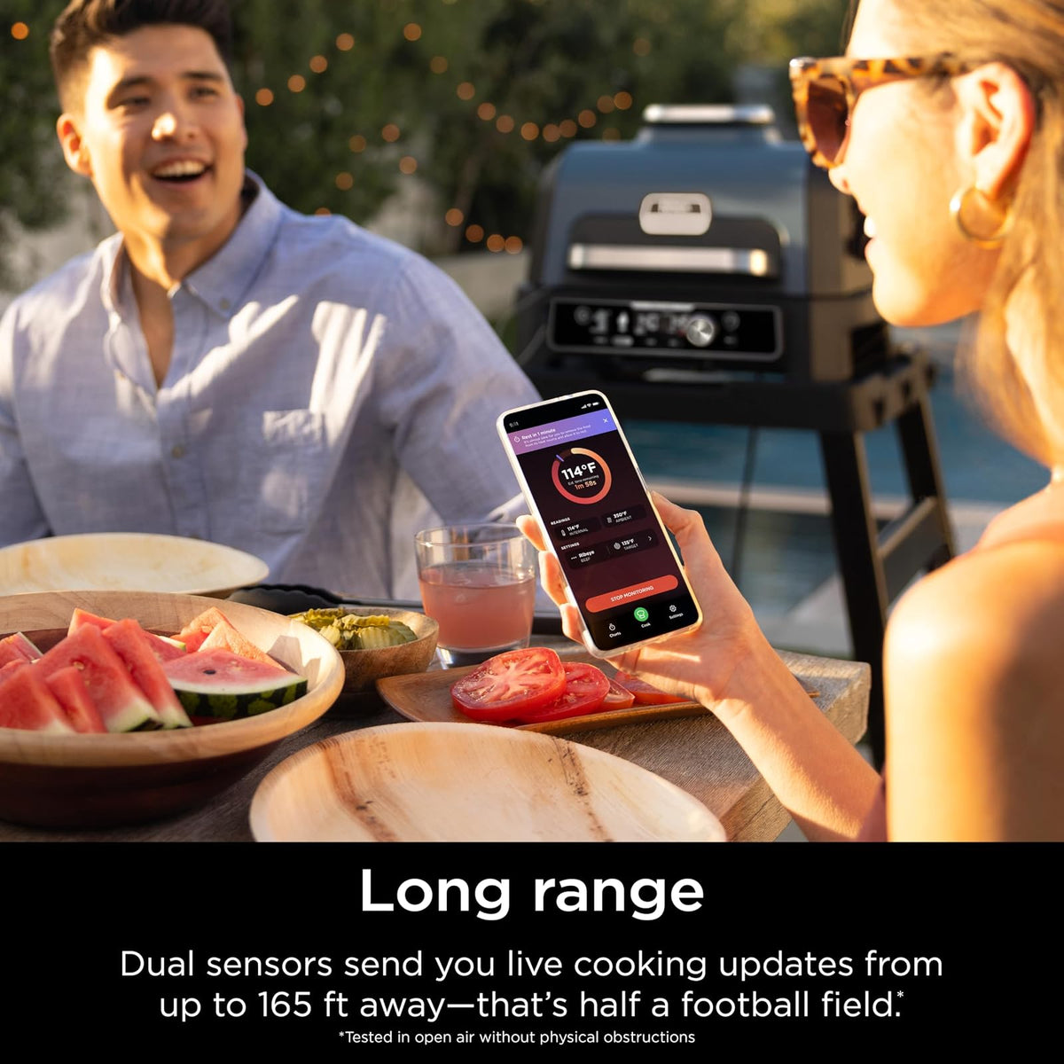 Ninja Meat Thermometer ProChef Sonda inalámbrica para freidora de aire interior y exterior, parrilla, cocina, ahumador, horno, tostador, conexión de aplicación Bluetooth de largo alcance, resistente