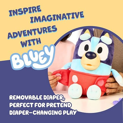 Bluey Care and Cuddle - Juguete de Peluche Suave para bebé, 11 Pulgadas, Juguete electrónico Interactivo de Peluche con 10 Sonidos Diferentes, Juguetes Suaves para niños a Partir de 3 años