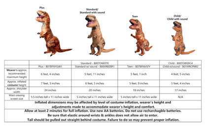 Rubie's Disfraz infantil de dinosaurio inflable original, T-Rex con sonido, pequeño