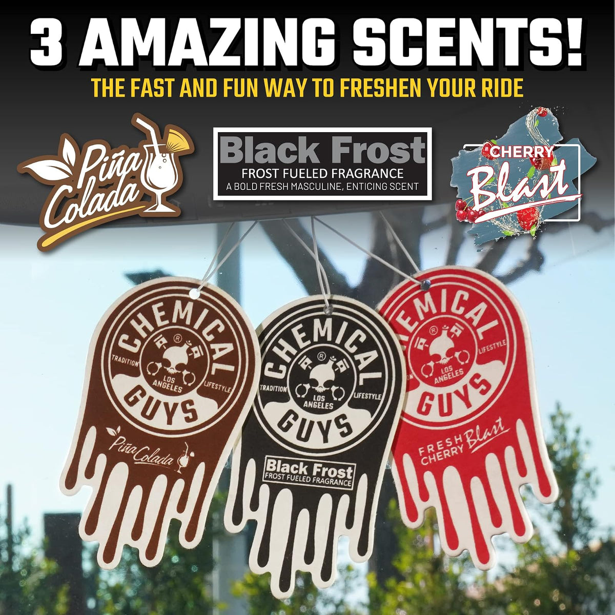 Chemical Guys AIR40404 Ambientadores Colgantes Pack de Aromas Variados para Auto y Hogar, 12 Piezas