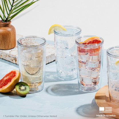Tervis vaso aislado de cristal liso, 16 onzas – 4 unidades, transparente – Tritan