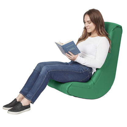 FDP mecedora de video suave, silla de piso acolchado para niños, adolescentes y adultos, ideal para leer, jugar, meditar, Verde