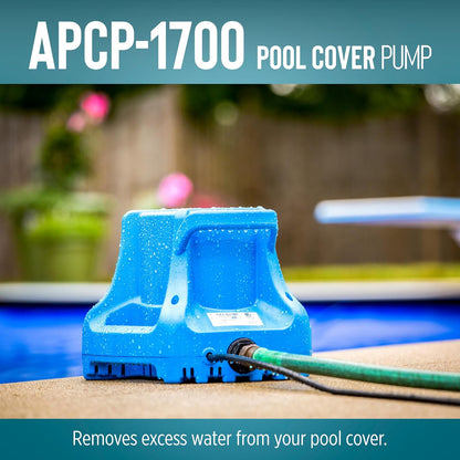 Little Giant APCP-1700 Bomba de cubierta de piscina con cable de 25 pies, azul claro, 577301