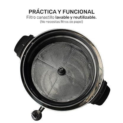 TAURUS COLUMBA | Cafetera Percoladora 40 Tazas 4.5L de Acero Inoxidable | Mantiene Café Caliente | Dispensador con Una Mano | Filtro Reutilizable | Ideal para Eventos, Oficina y Negocio