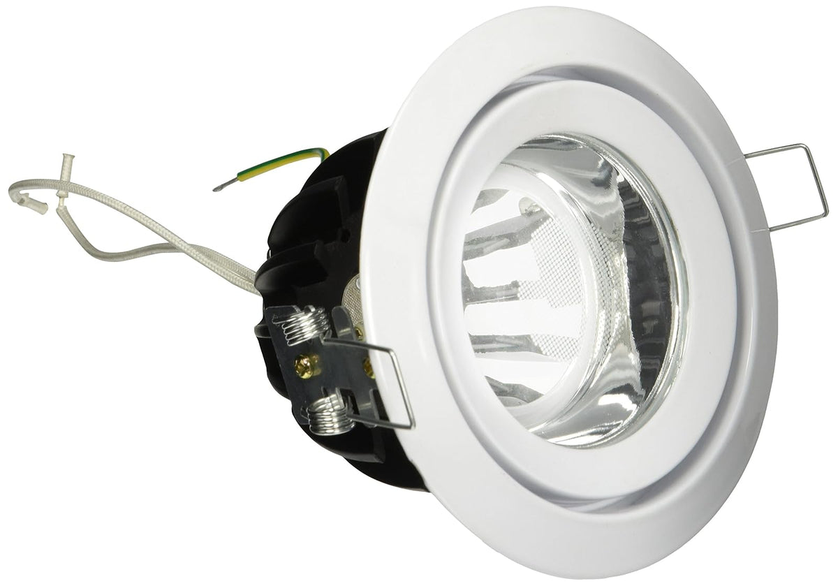 Estevez 19110-0 Empotrado Pro Downlight Fijo 4-Pg Gu5.3-Mr16 con Cristal y Difusor, Blanco