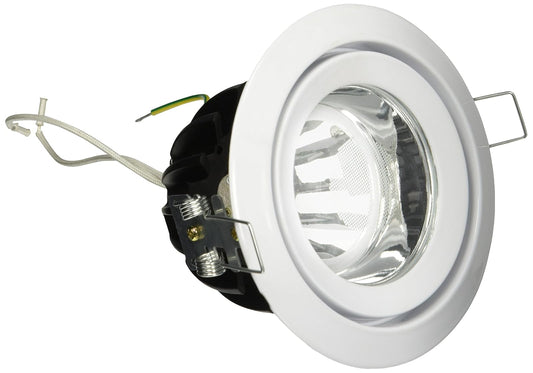 Estevez 19110-0 Empotrado Pro Downlight Fijo 4-Pg Gu5.3-Mr16 con Cristal y Difusor, Blanco