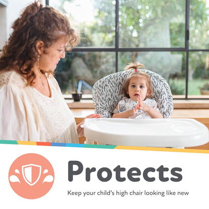 Nuby Baby - Funda para silla alta - Protege de derrames y migas - Resistente al agua para una fácil limpieza - Estampado de pinceladas